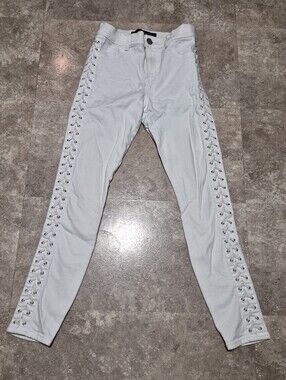 🆕️ Express White Lace-Up Skinny Jeans, Sz 4